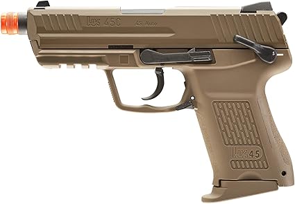 Elite Force HK Heckler & Koch HK45 GBB Blowback 6mm BB Pistol Airsoft Gun, FDE, HK45 Compact GBB