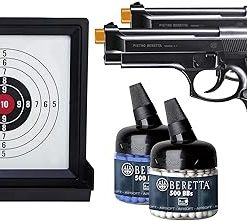 Beretta 92 FS 6mm BB Pistol Airsoft Gun, Game Ready Kit (2 Guns, Target and BBs)